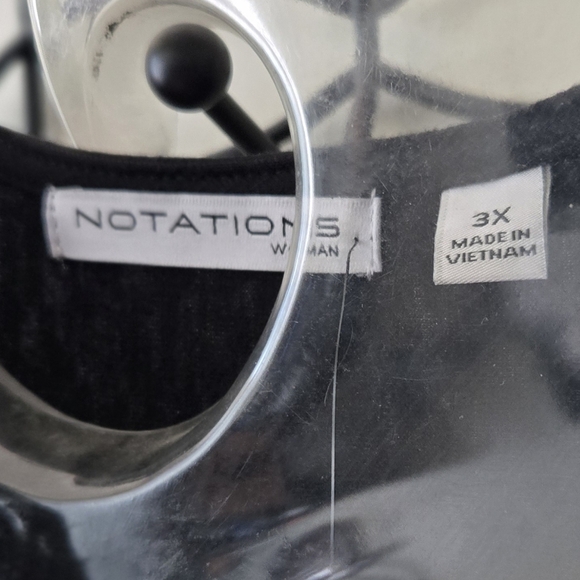 Notations Black Boxy Embellished Blouse Nwt - Picture 2 of 4